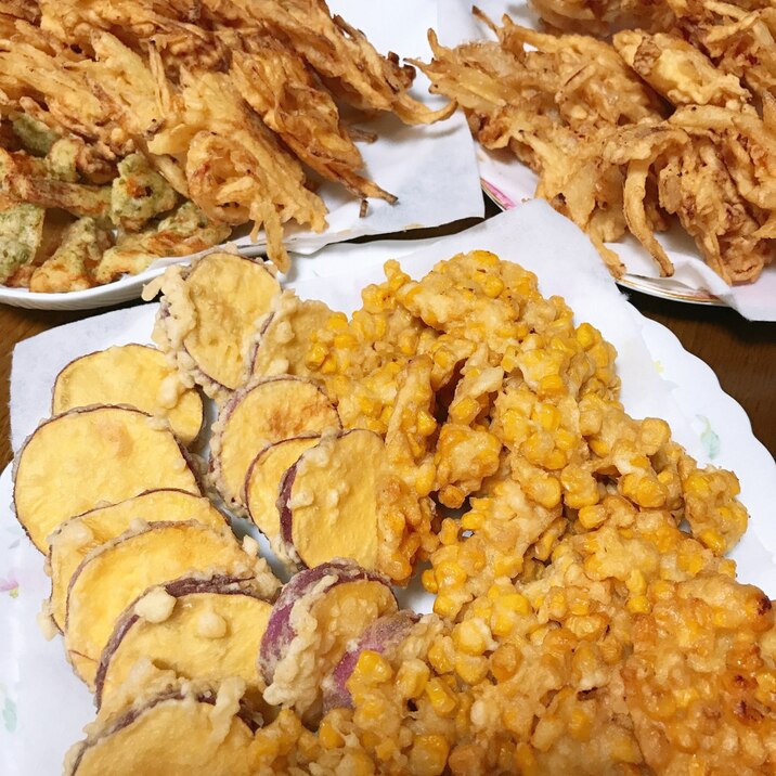 張り切って❤️5種の天ぷらパーティー